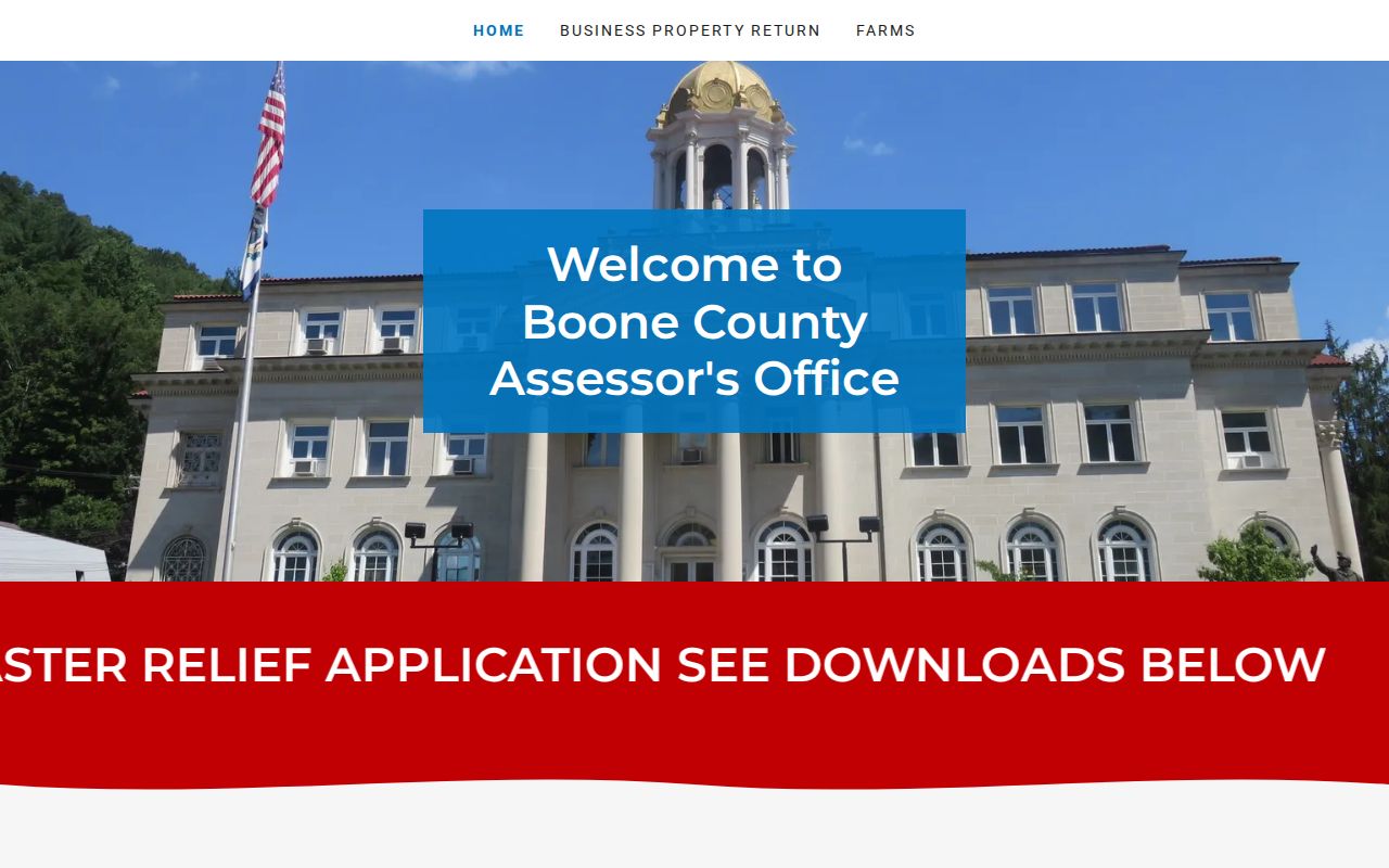Boone County Assessor calendar showing the July assessment date, July statements, review period, and tax deadlines